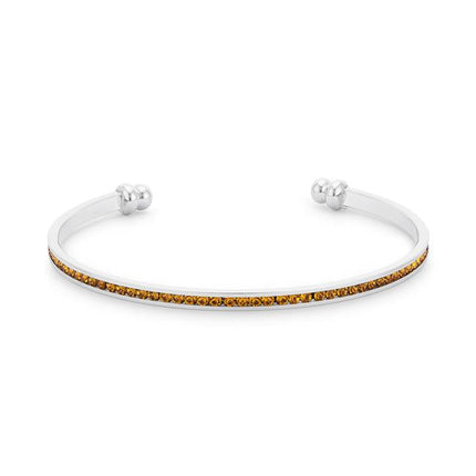 Bonnie 0.8ct Canary Yellow Crystals With White Gold Rhodium Channel Set Cuff
