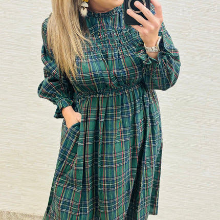 Green Plaid Holiday Dress