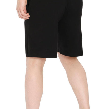 Mens Cotton Knit Shorts with Elastic Waistband and Inner Drawstrings