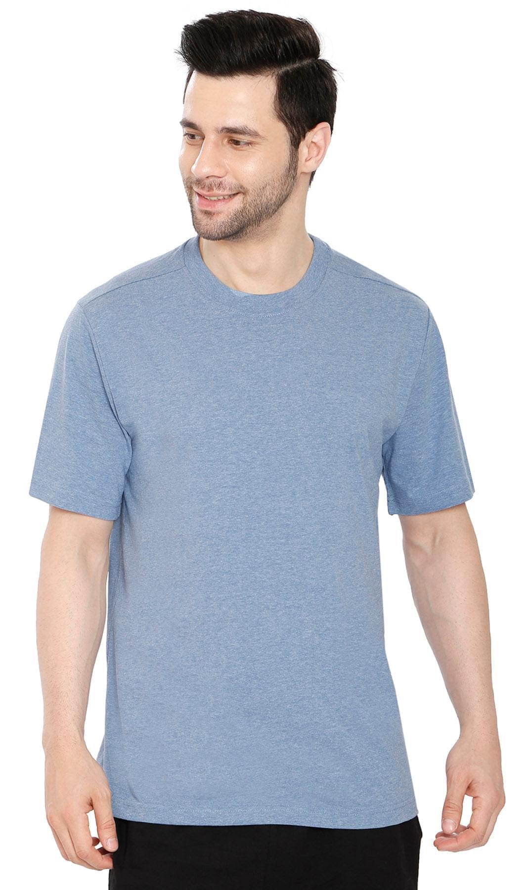 Men's Crew Neck Solid Color T-shirt in Short Sleeves and Relaxed Fit