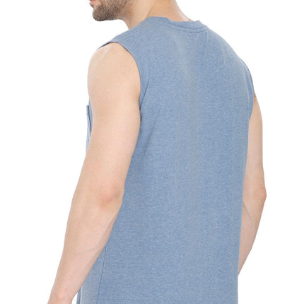 Mens Sleeveless T-Shirt with Pocket - A No Cling Comfort Fit Tank