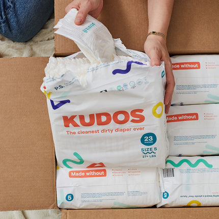 Diaper Box | 100% Cotton-Lined TCF Diapers Size 1-6 | Kudos