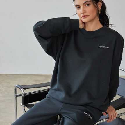 Basics Black Unisex Crewneck