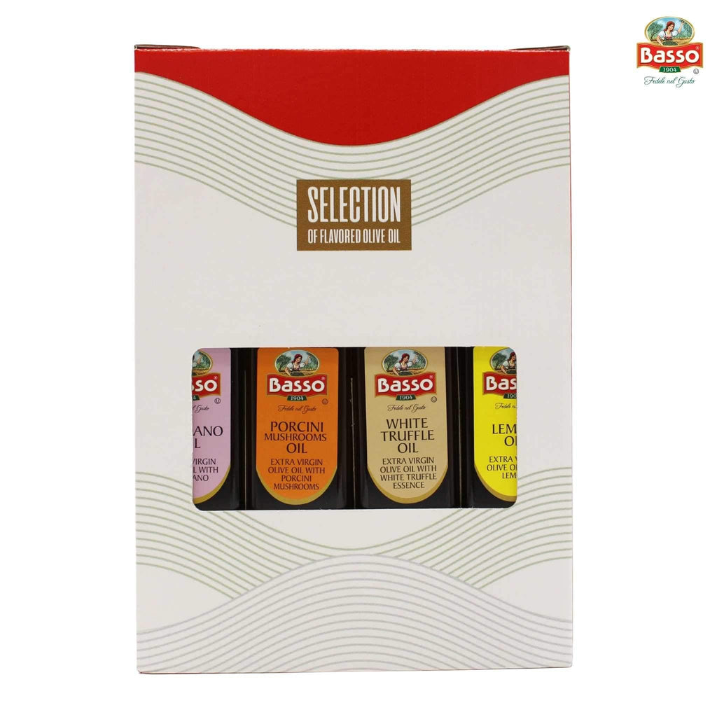 Basso 1904 Infused Extra Virgin Olive Oil Gift Set – 4 x 8.5 fl. oz (250 ml)