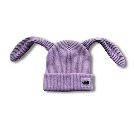Satin Lined Bunny Beanie Balaclava – Kawaii Ears Hat for Hair Protection, Alt Streetwear Ski Mask, Anime Winter Gift