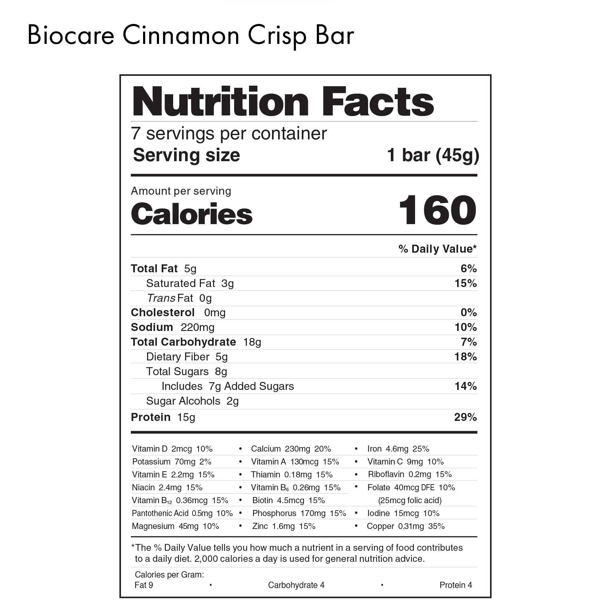 High Protein Cinnamon Crisp Bar
