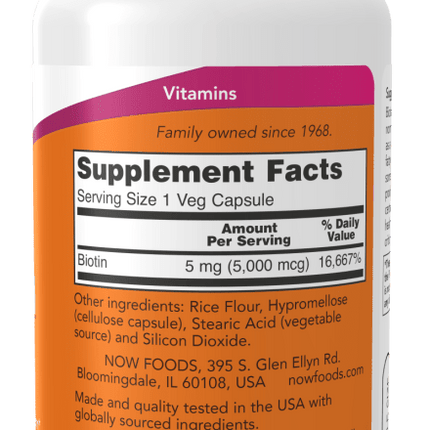 Biotin 5,000 mcg Veg Capsules