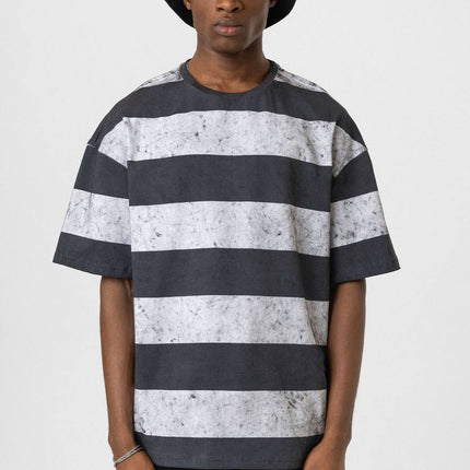 Black 24 Blur Boxy Tee - Vintage Style Designer T-Shirt - Streetwear Graphic Top