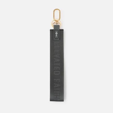 Black Oversized Logo Keychain