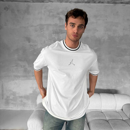 Jordan Logo Contrast Collar Cotton Tee