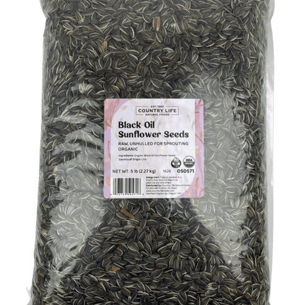 Sunflower Seeds, Black Oil, Unhulled For Sprouting, Organic