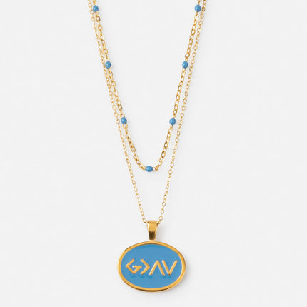 Blue Highs and Lows Necklace Set