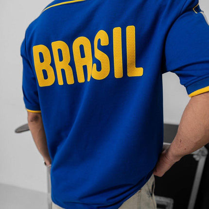 Brazil Football Jersey - Retro Graphic Tee - Vintage Soccer Shirt - Brasil Fan Top