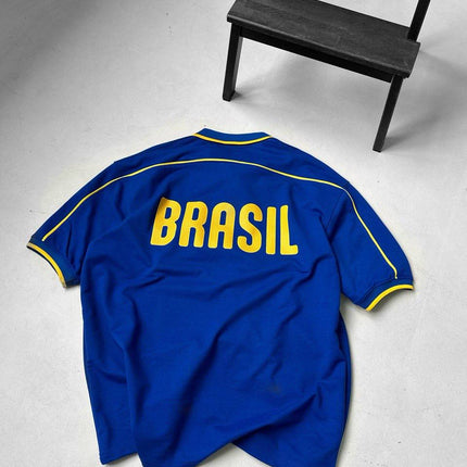 Brazil Football Jersey - Retro Graphic Tee - Vintage Soccer Shirt - Brasil Fan Top