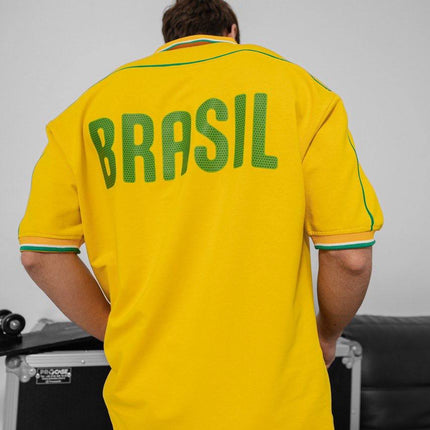 Brazil Football Jersey - Retro Graphic Tee - Vintage Soccer Shirt - Brasil Fan Top