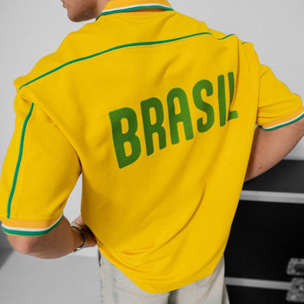 Brazil Football Jersey - Retro Graphic Tee - Vintage Soccer Shirt - Brasil Fan Top