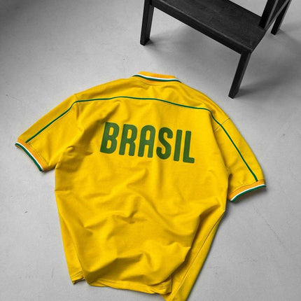 Brazil Football Jersey - Retro Graphic Tee - Vintage Soccer Shirt - Brasil Fan Top