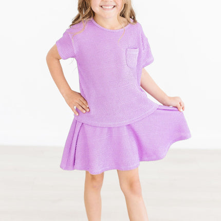Bright Lilac Scrunchy Pocket Tee