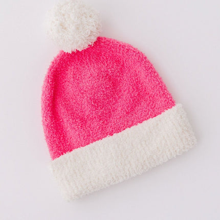 SALE Bright Pink/Coconut Cozy Pom Beanie