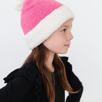 SALE Bright Pink/Coconut Cozy Pom Beanie