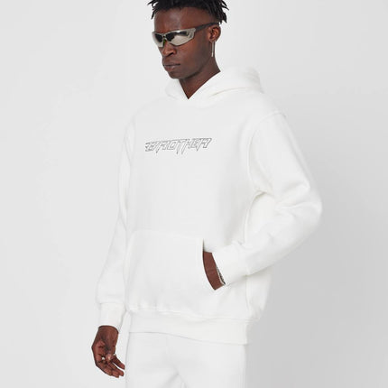 Brother Oversized Hoodie Sweatshirt - Embroidered and Raised Details