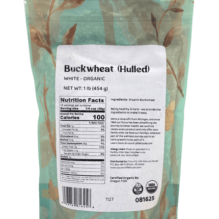 Buckwheat, White, Hulled, Organic
