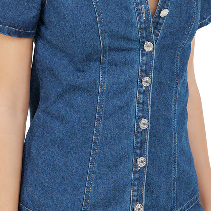 WOMEN FASHION DENIM TOP AND SKIRT SET