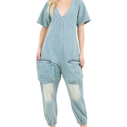 WOMEN FASHION DENIM JUMPSUIT