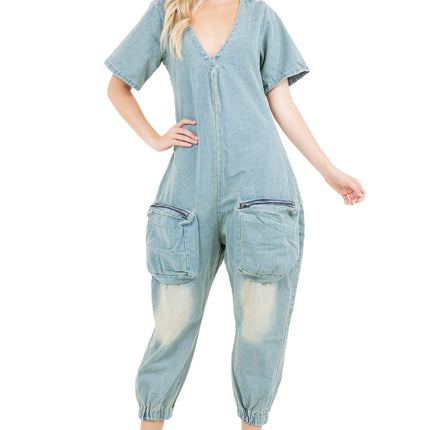WOMEN FASHION DENIM JUMPSUIT