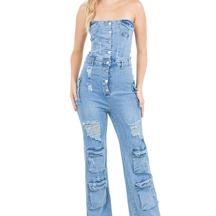 WOMEN FASHION DENIM JUMPSUIT