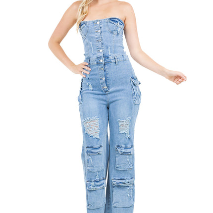 WOMEN FASHION DENIM JUMPSUIT
