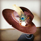 White Turquoise Peacock and Gold Feathers