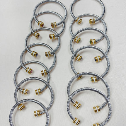 Cable Birthstone Bracelet