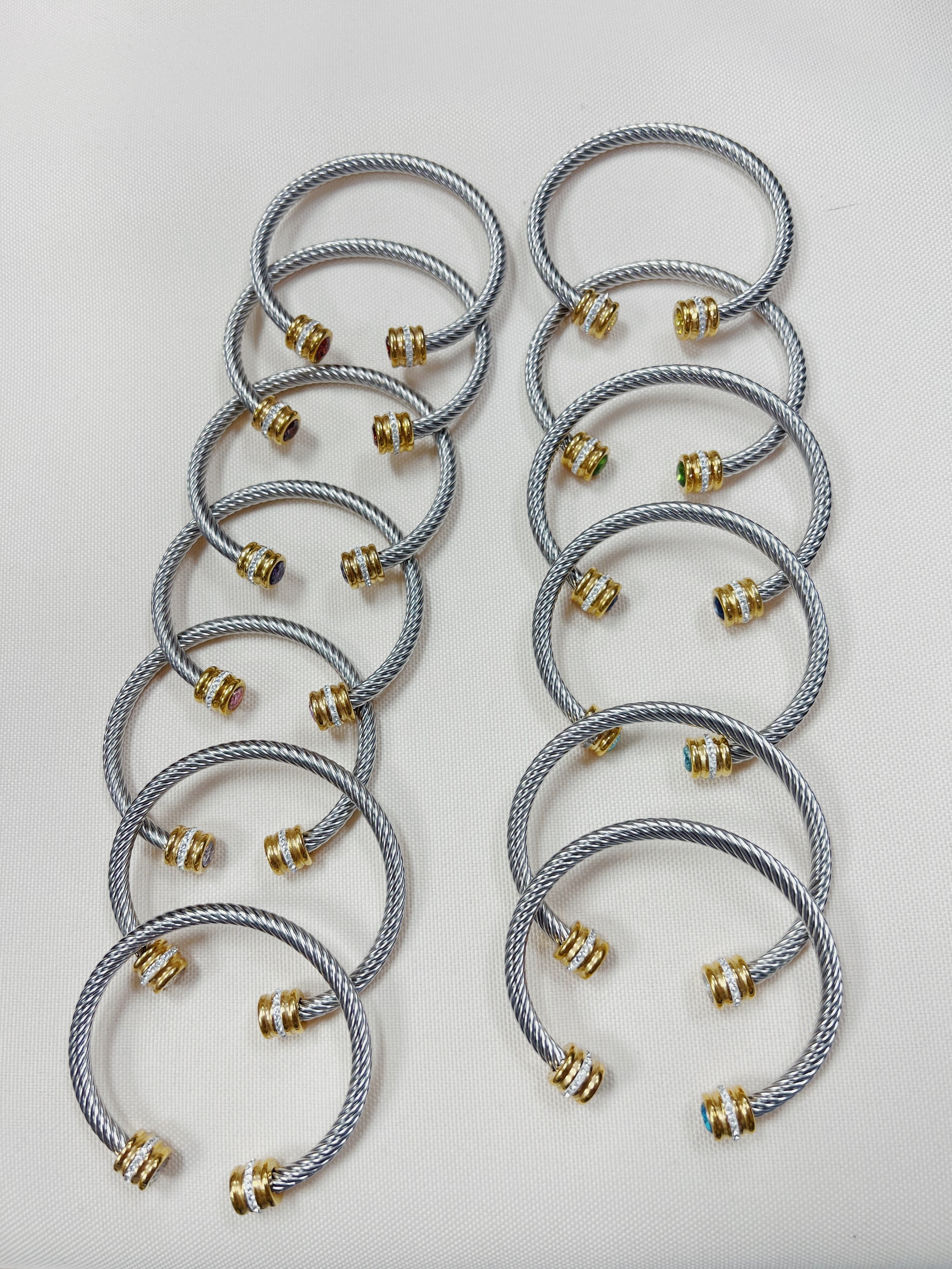 Cable Birthstone Bracelet