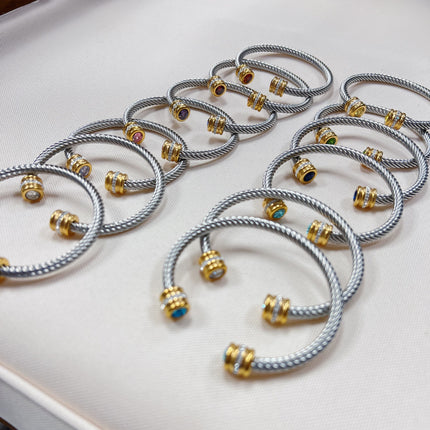 Cable Birthstone Bracelet