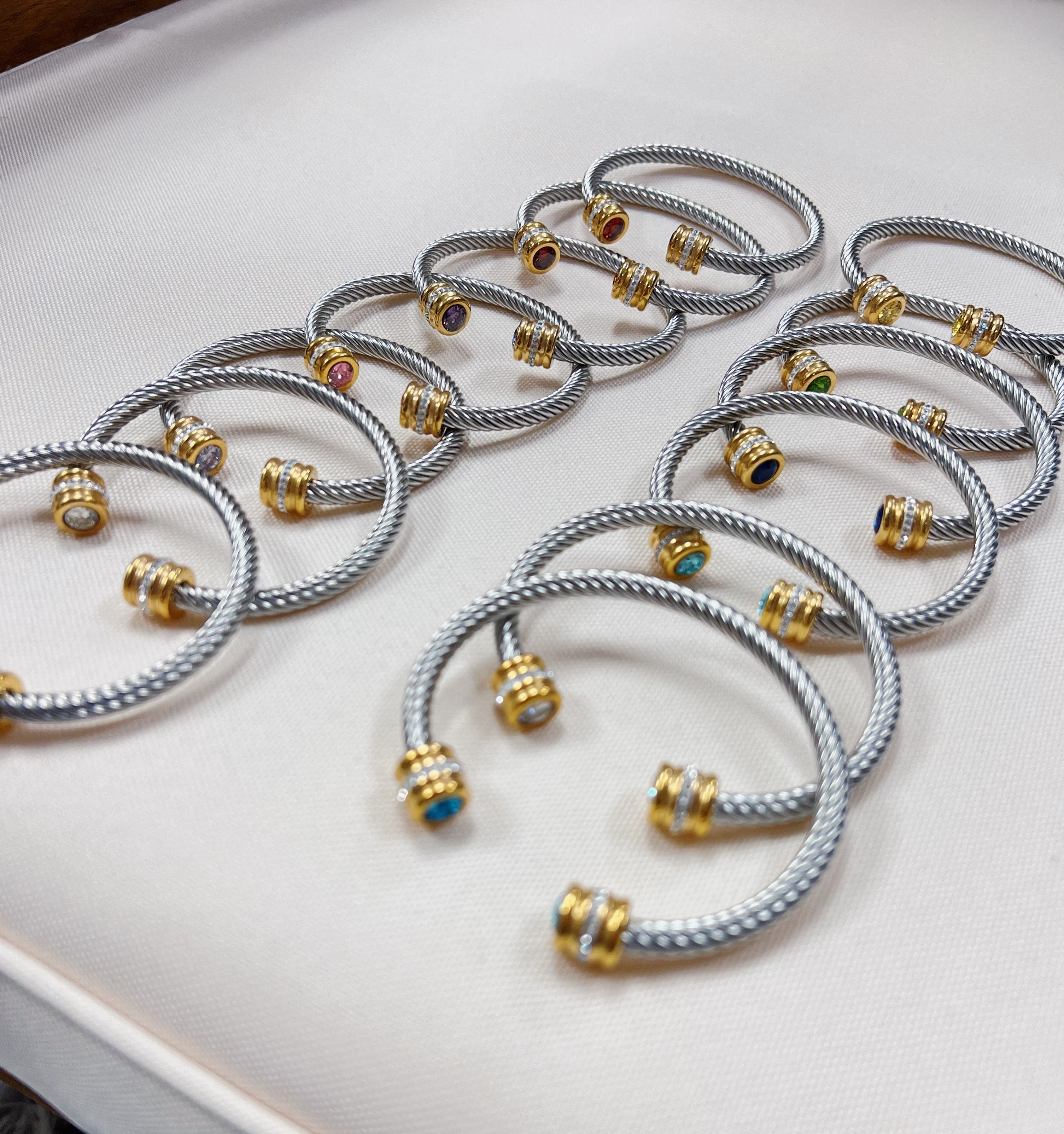 Cable Birthstone Bracelet