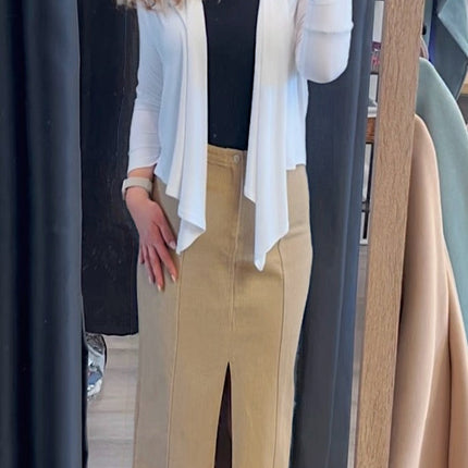 White Open Front  Cardigan