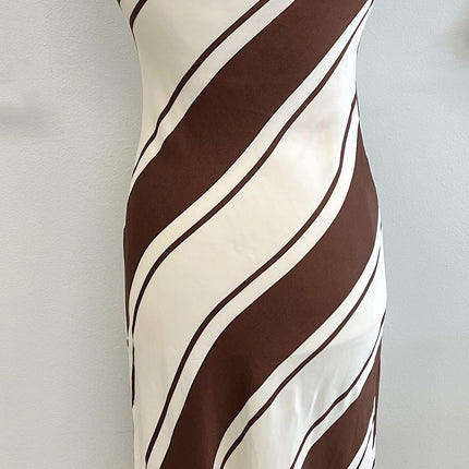 Brown/Ivory Sleeveless Dress