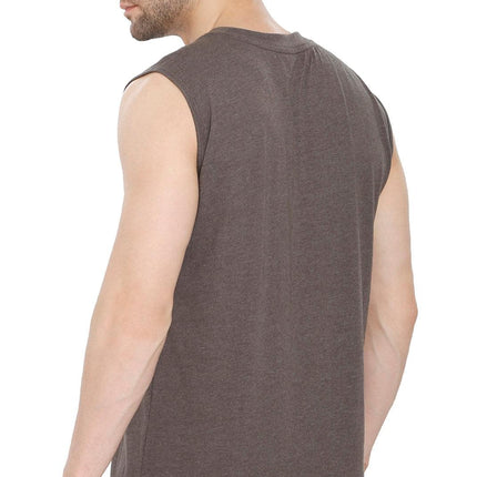 Mens Sleeveless T-Shirt with Pocket - A No Cling Comfort Fit Tank