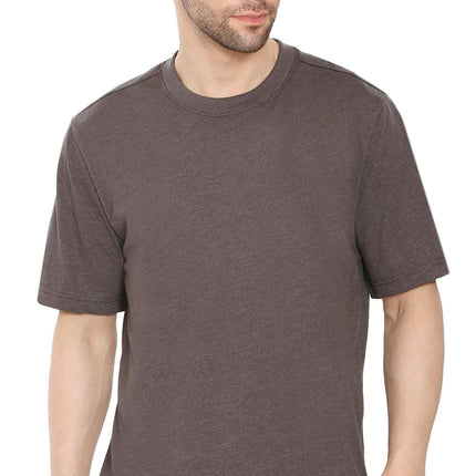 Men's Crew Neck Solid Color T-shirt in Short Sleeves and Relaxed Fit