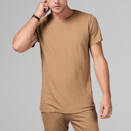 Men's Linen Blend Crew Neck Tee