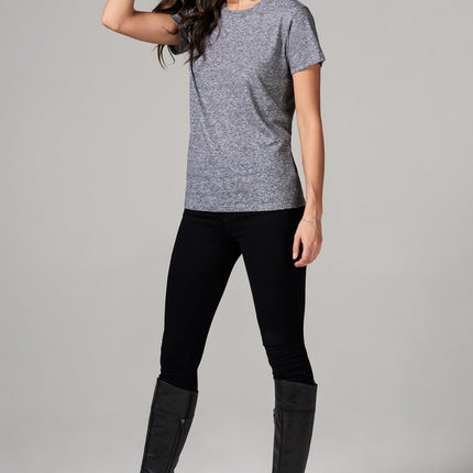 WOMEN'S CREW NECK TEE - MINI STRIPE