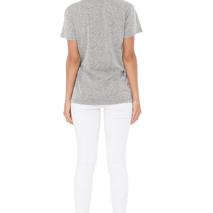 WOMEN'S NOVELTY TEXTURE CREW NECK TEE - MELANGE