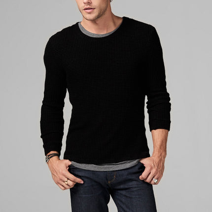 Men's Waffle Thermal Pullover Sweater