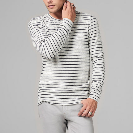 Men's Stripe Pullover Sweater - Navy Stripe