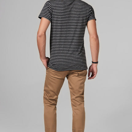 Men's Relaxed Crew Neck Tee - Quarter Stripe
