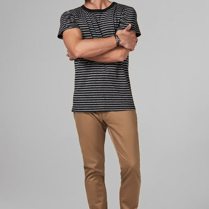 Men's Relaxed Crew Neck Tee - Quarter Stripe
