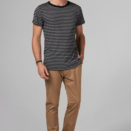 Men's Relaxed Crew Neck Tee - Quarter Stripe