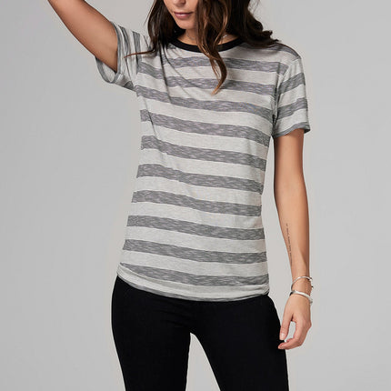 WOMEN'S RELAXED CREW NECK TEE - RETRO STRIPE