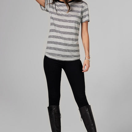 WOMEN'S RELAXED CREW NECK TEE - RETRO STRIPE